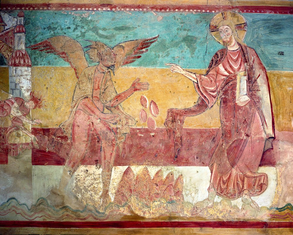 悪魔による砂漠でのキリストの誘惑、12世紀